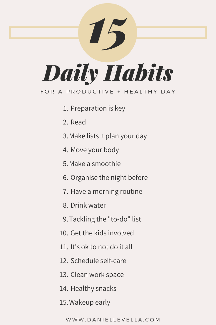 list of daily habits