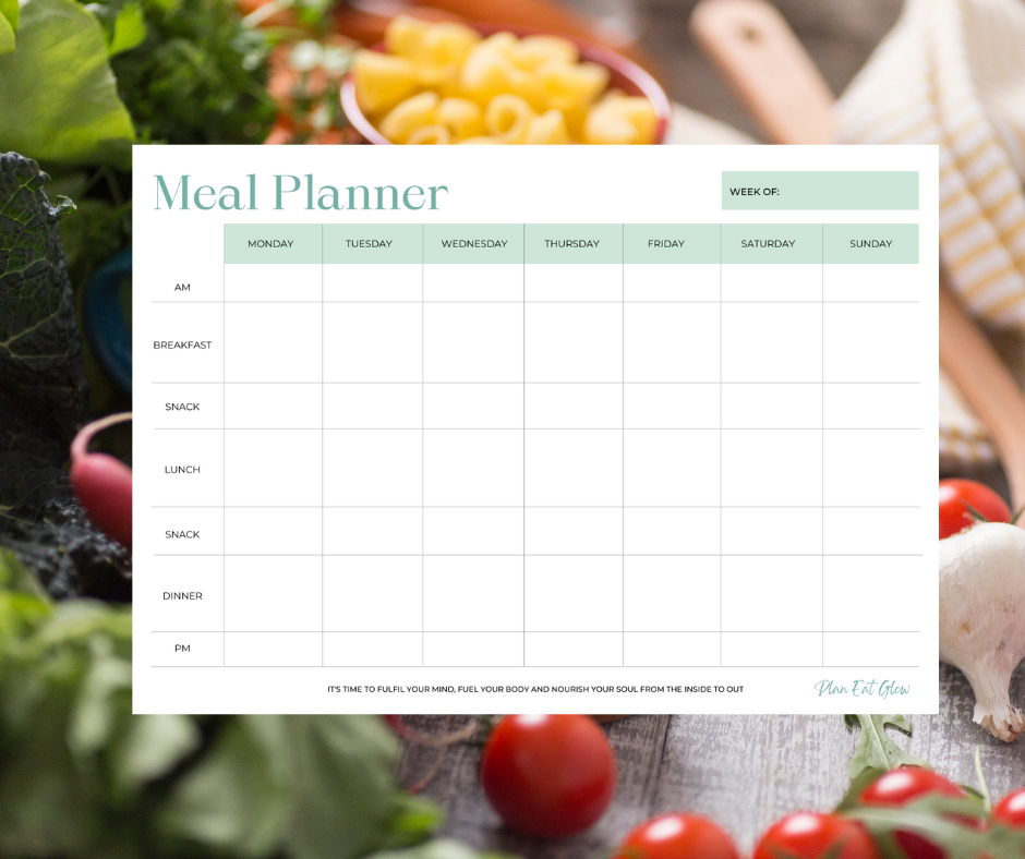 Weekly Meal Planner download digital file fitness journey food tracker